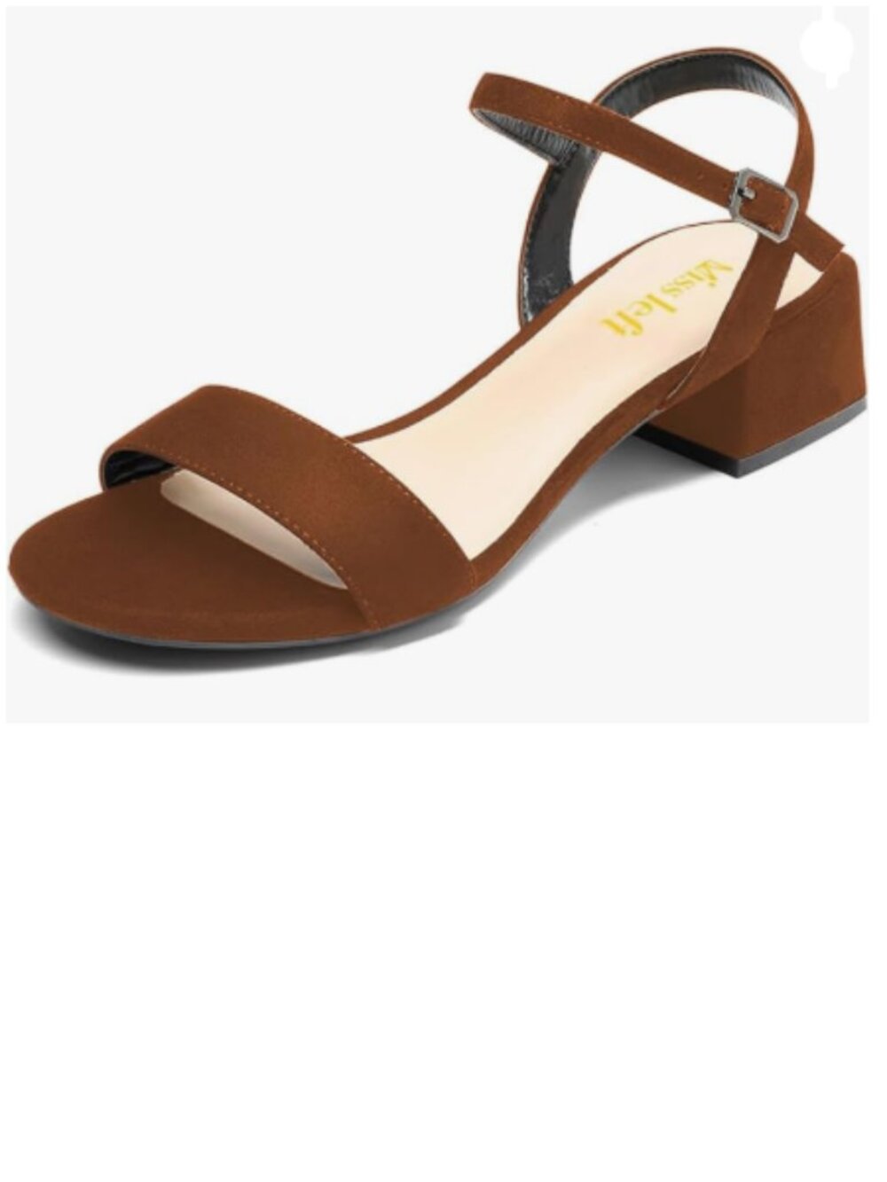 miss left Sienna Open Toe Sandals Block Low Heels Ankle Strap Summer Dress Shoes